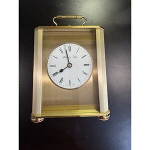 Hermle & Sohn carriage clock Mantel Brass Gold Tone Germany 6x 4"